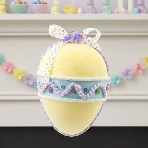 Large Eggstra Sweet Yellow Egg Ornament Spring or Easter Decoration Gift